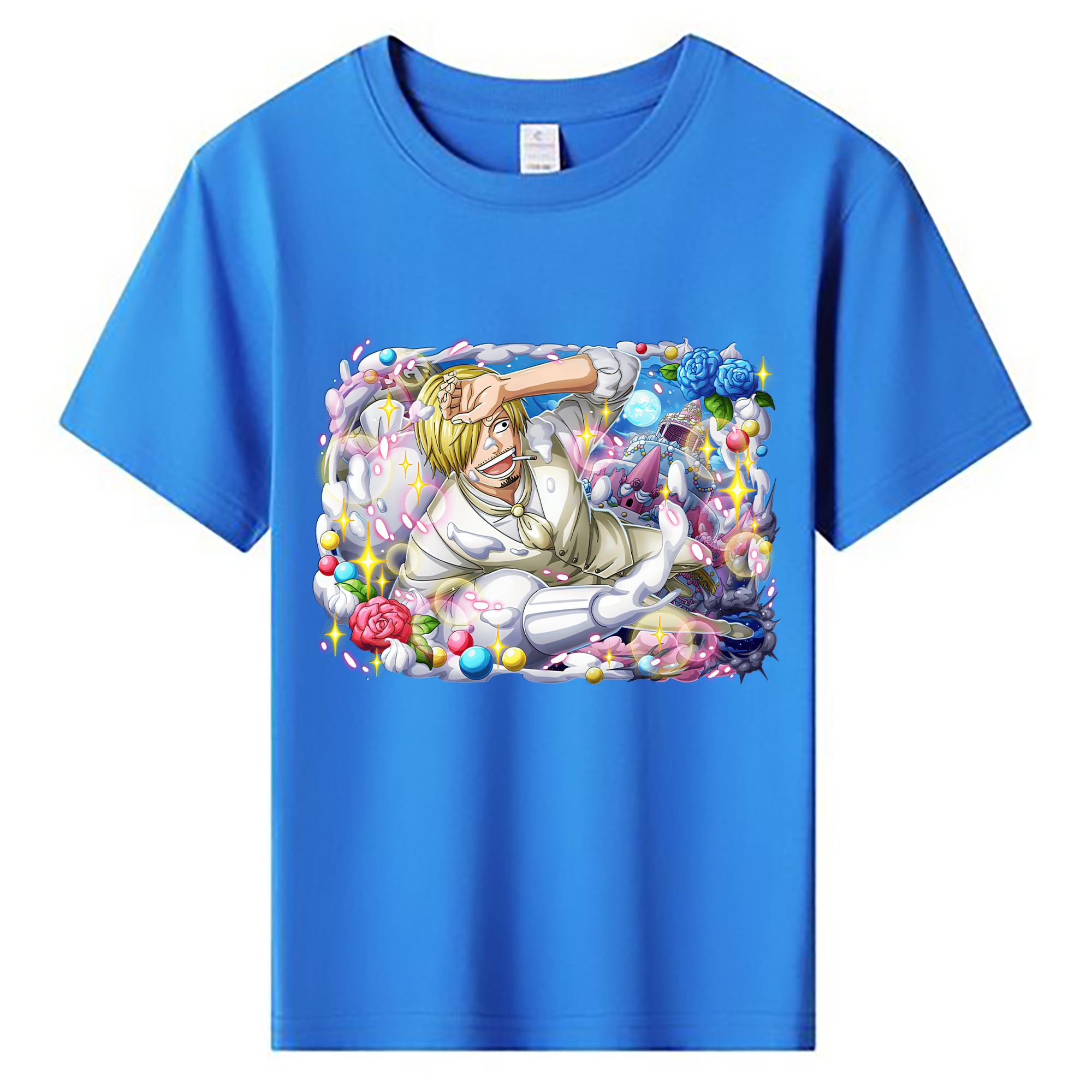 （画像用） ワンピース サンジ ONE PIECE Sanji 綿100％キッズTシャツ（フロントプリント）
